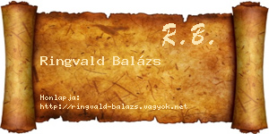 Ringvald Balázs névjegykártya